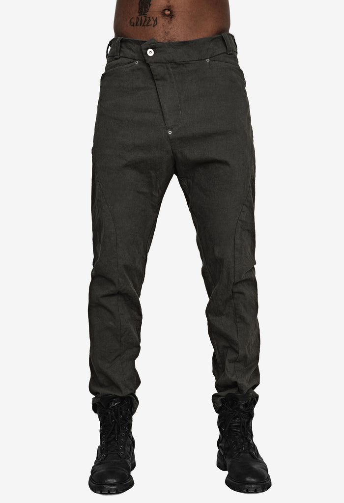 Asymmetric Zip Denim Pants